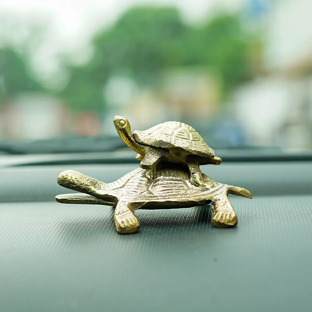 Lucky Vastu Double Tortoise Brass Finish Idol Set Of 1