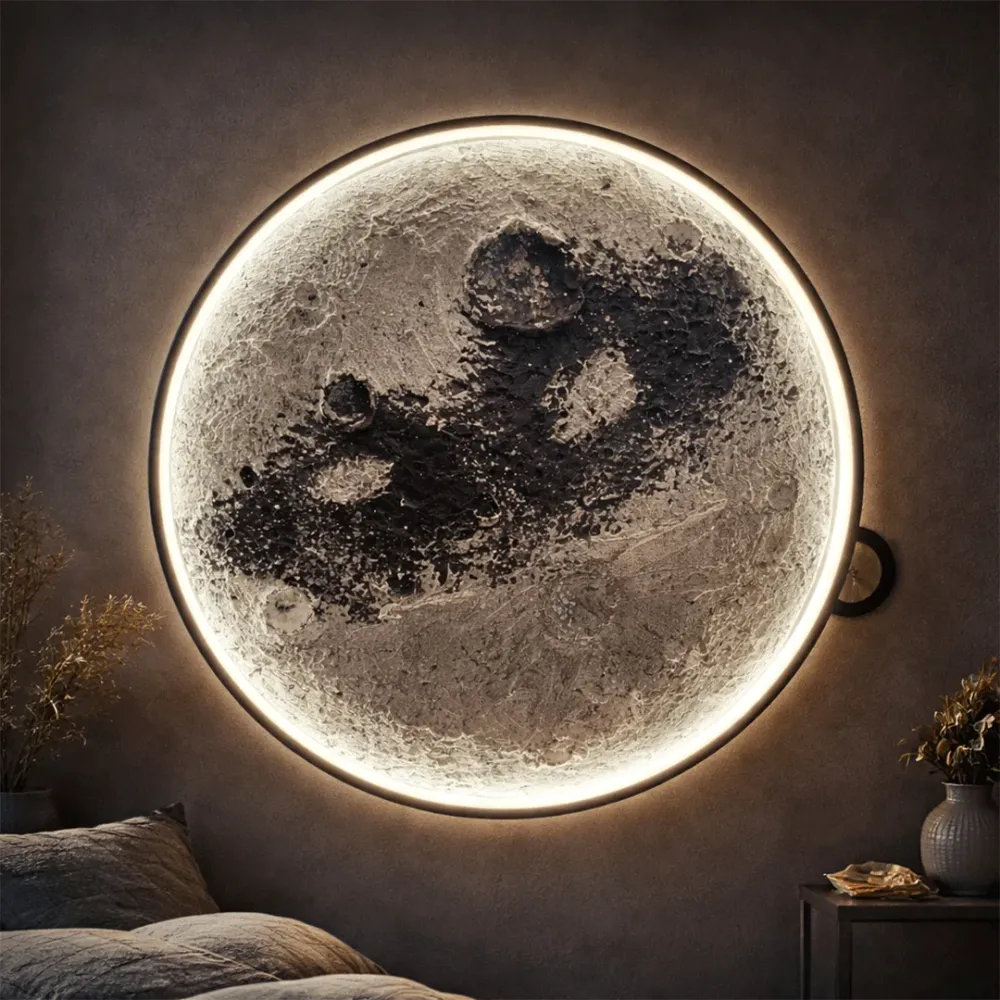 WallMantra LunarGlow 3D Moon Wall Light – Premium LED Decorative Wall Lamp 