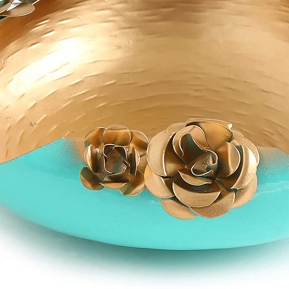 Luscious Blue & Gold Decorative Urli Bowl Set Of 2