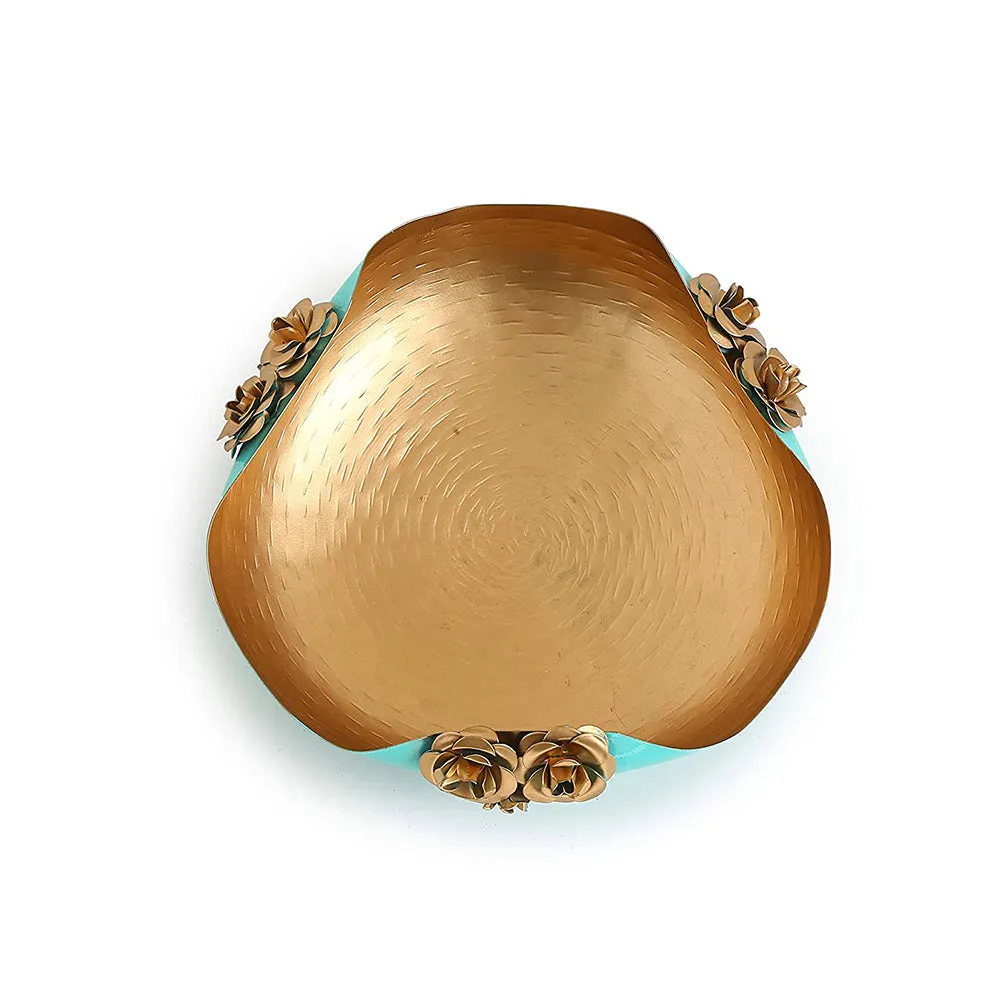 Luscious Blue & Gold Decorative Urli Bowl Set Of 2