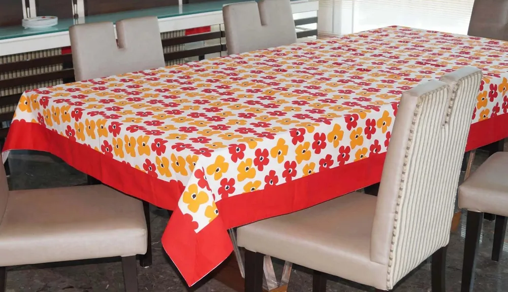 Lushomes 12 Seater Basic Printed Dining Table Cover (Pack of 1)
