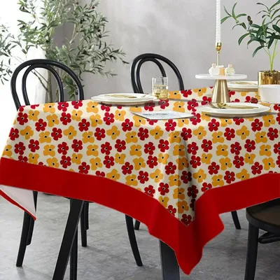 Lushomes 12 Seater Basic Printed Dining Table Cover (Pack of 1)