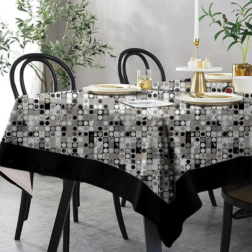 Lushomes 12 Seater Coins Printed Dining Table Cloth (Pack of 1)