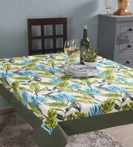 Lushomes 12 Seater Forest Printed Dining Table Cover (Pack of 1)