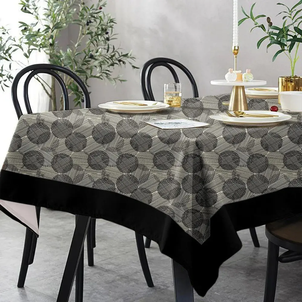 Lushomes 12 Seater Geometric Printed Dining Table Cover (Pack of 1)