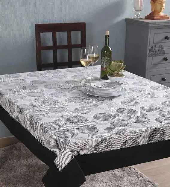 Lushomes 12 Seater Geometric Printed Dining Table Cover (Pack of 1)