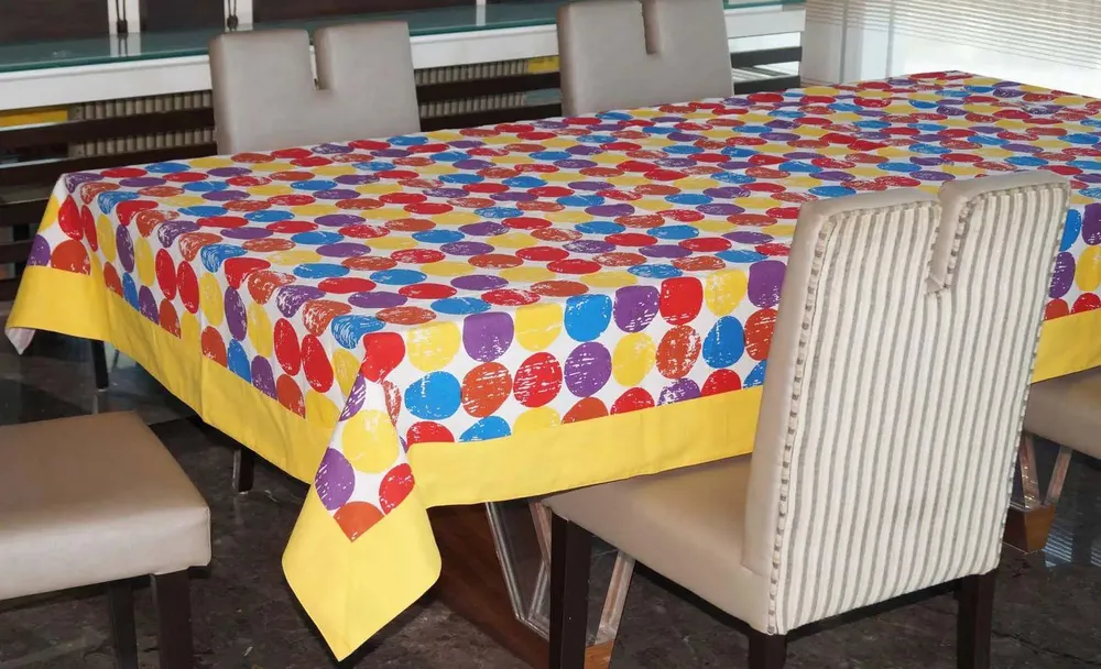 Lushomes 12 Seater Printed Dining Table Cloth Linen (Pack of 1)