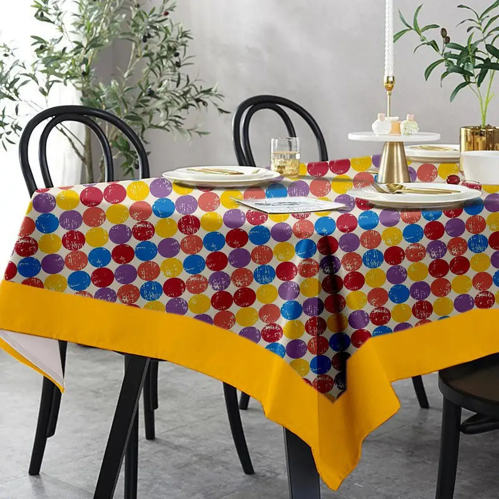 Lushomes 12 Seater Printed Dining Table Cloth Linen (Pack of 1)