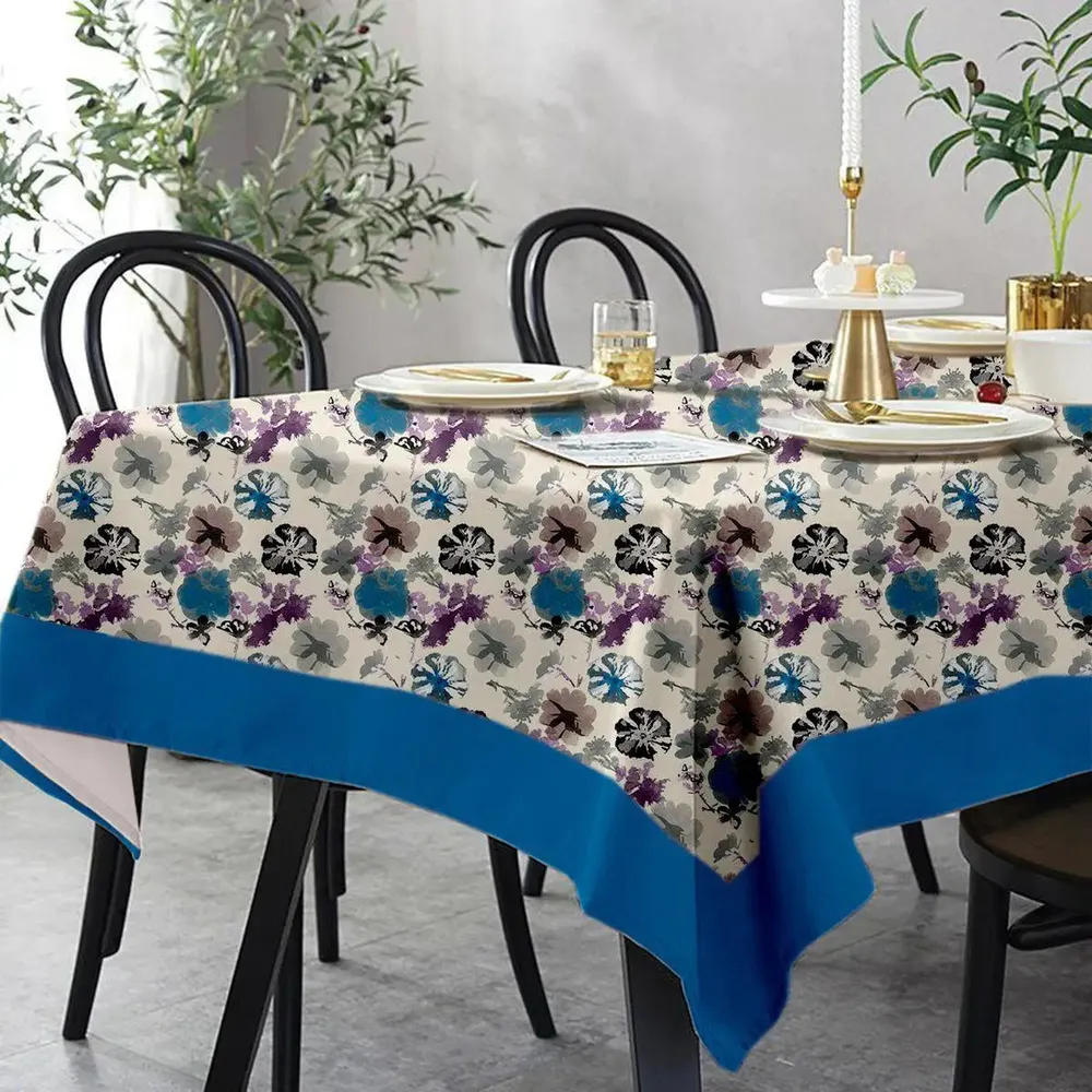 Lushomes 12 Seater Watercolor Printed Dining Table Linen (Pack of 1)