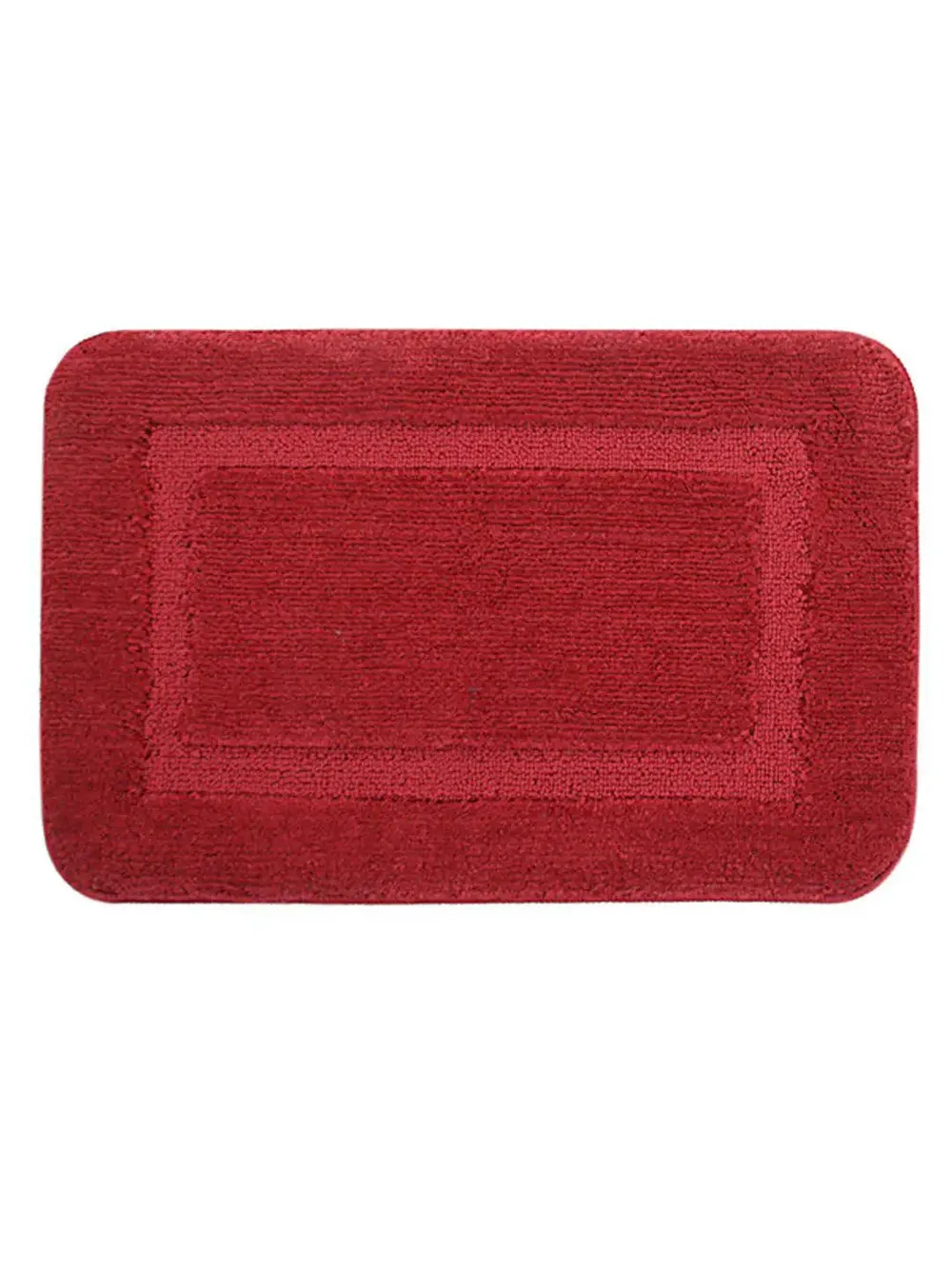 Lushomes Anti-Slip Microfiber Polyester Red Small Bath Mat Set