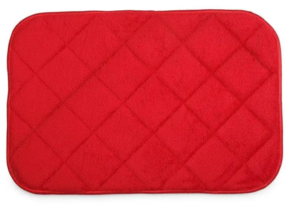 Lushomes Anti-Slip Red Memory Foam Bathroom Rug