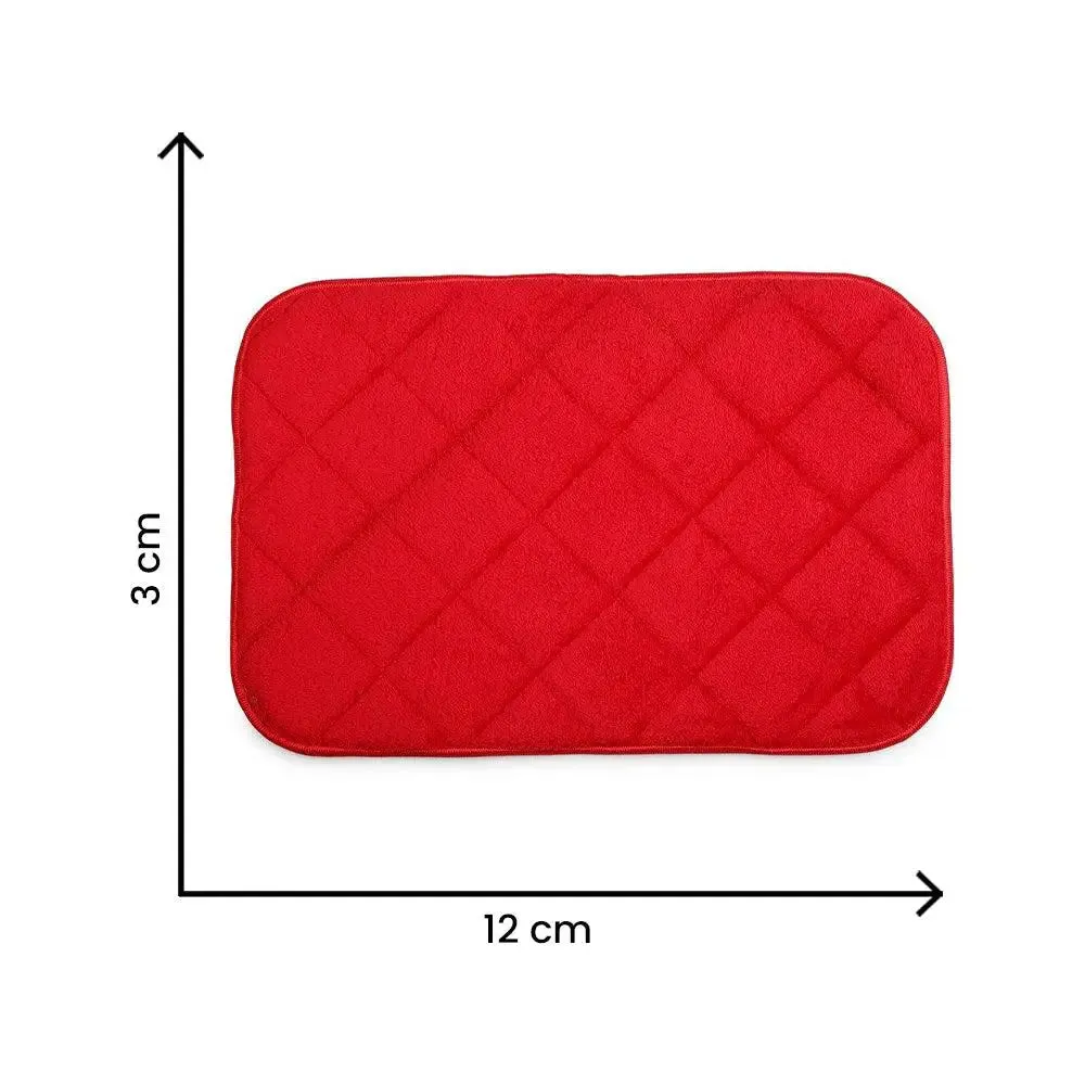 Lushomes Anti-Slip Red Memory Foam Bathroom Rug