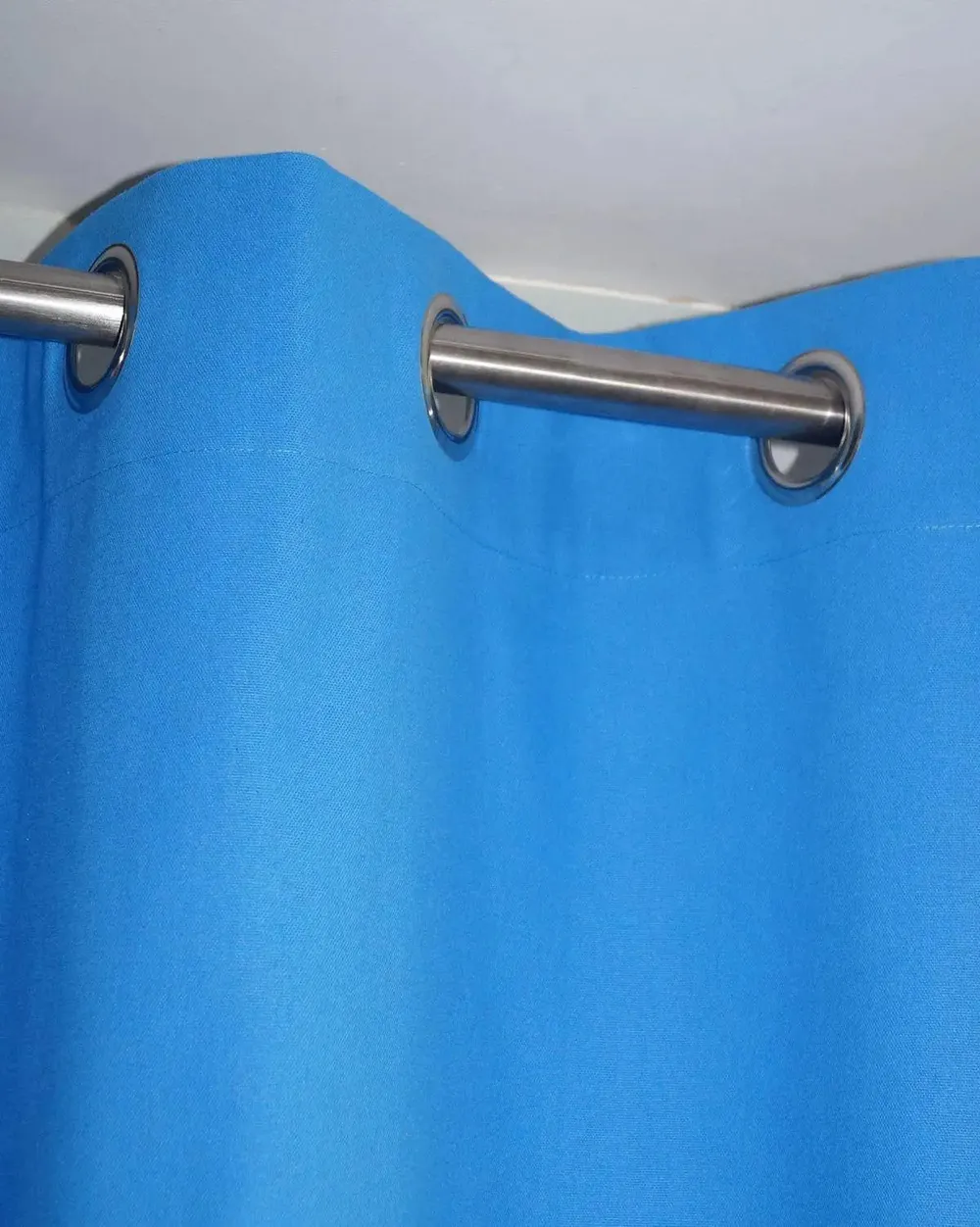 Lushomes Aqua Blue Plain Cotton Curtains for Living Room/Home with 8 Eyelets for Long Door (Pack of 1)