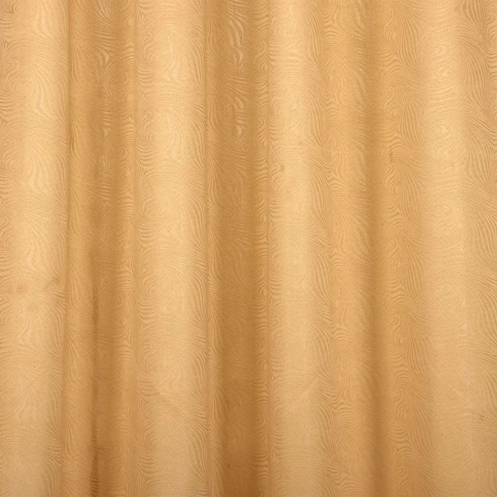 Lushomes Beige Polyester Embossed Blackout Window Curtain