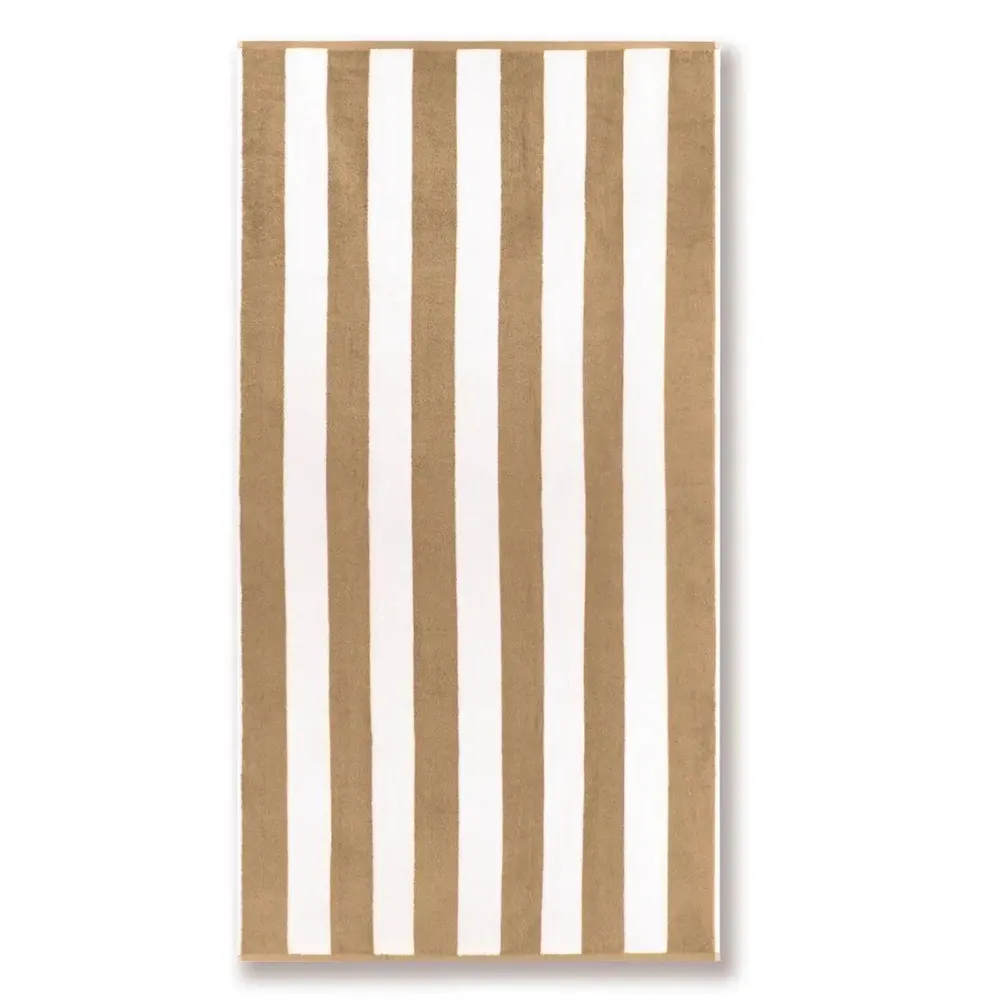 Lushomes Beige & White Pool Towel for Men & Women (1 piece)