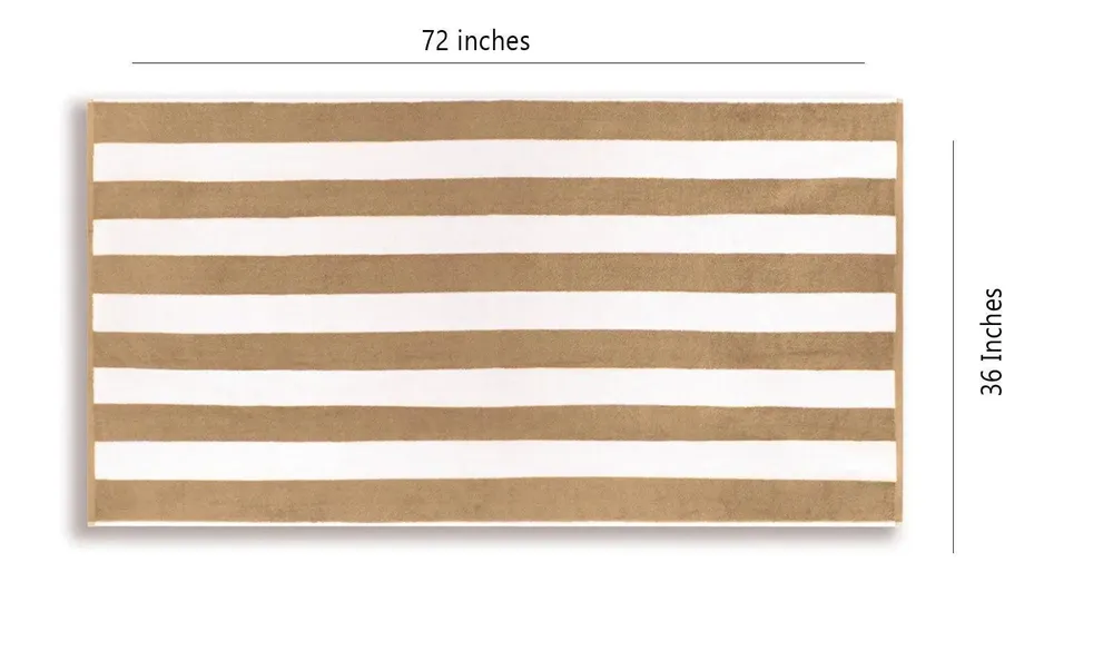 Lushomes Beige & White Pool Towel for Men & Women (1 piece)