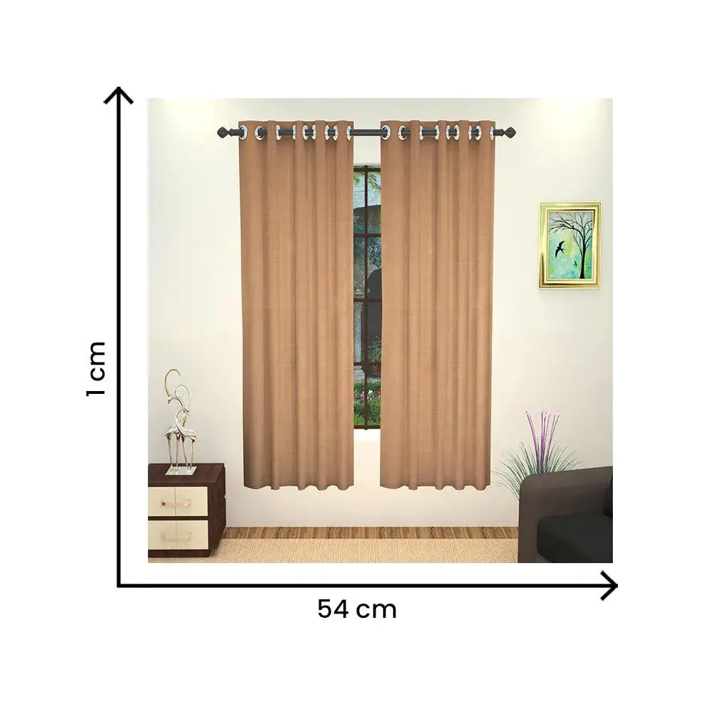 Lushomes Beige Window Curtain with Polyester Lining
