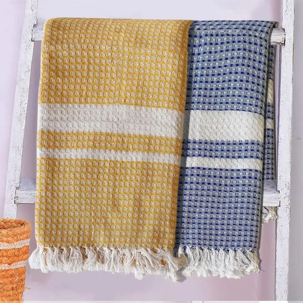 Lushomes Best Bath Towel Checks Combo (Pack of 2)