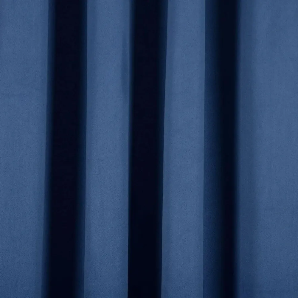 Lushomes Blue Blackout Curtain with 8 Metal Eyelets (Polyester)