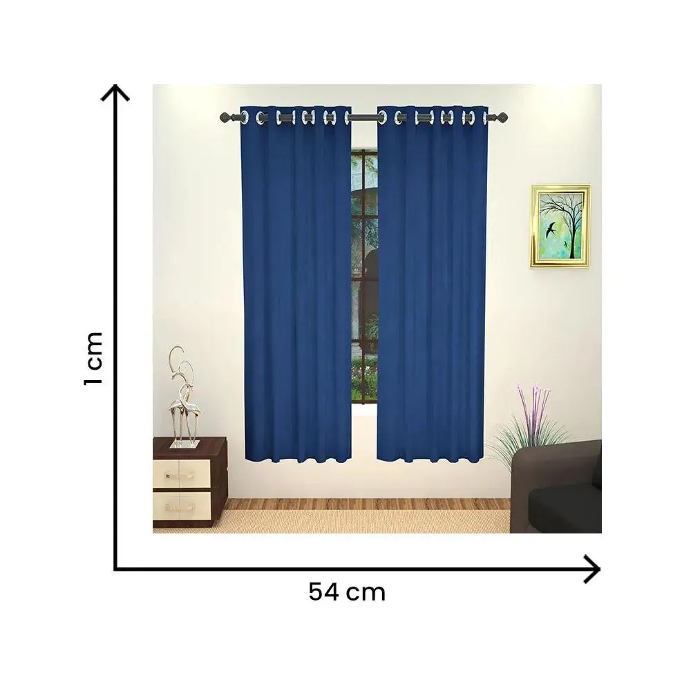 Lushomes Blue Blackout Curtain with 8 Metal Eyelets (Polyester)