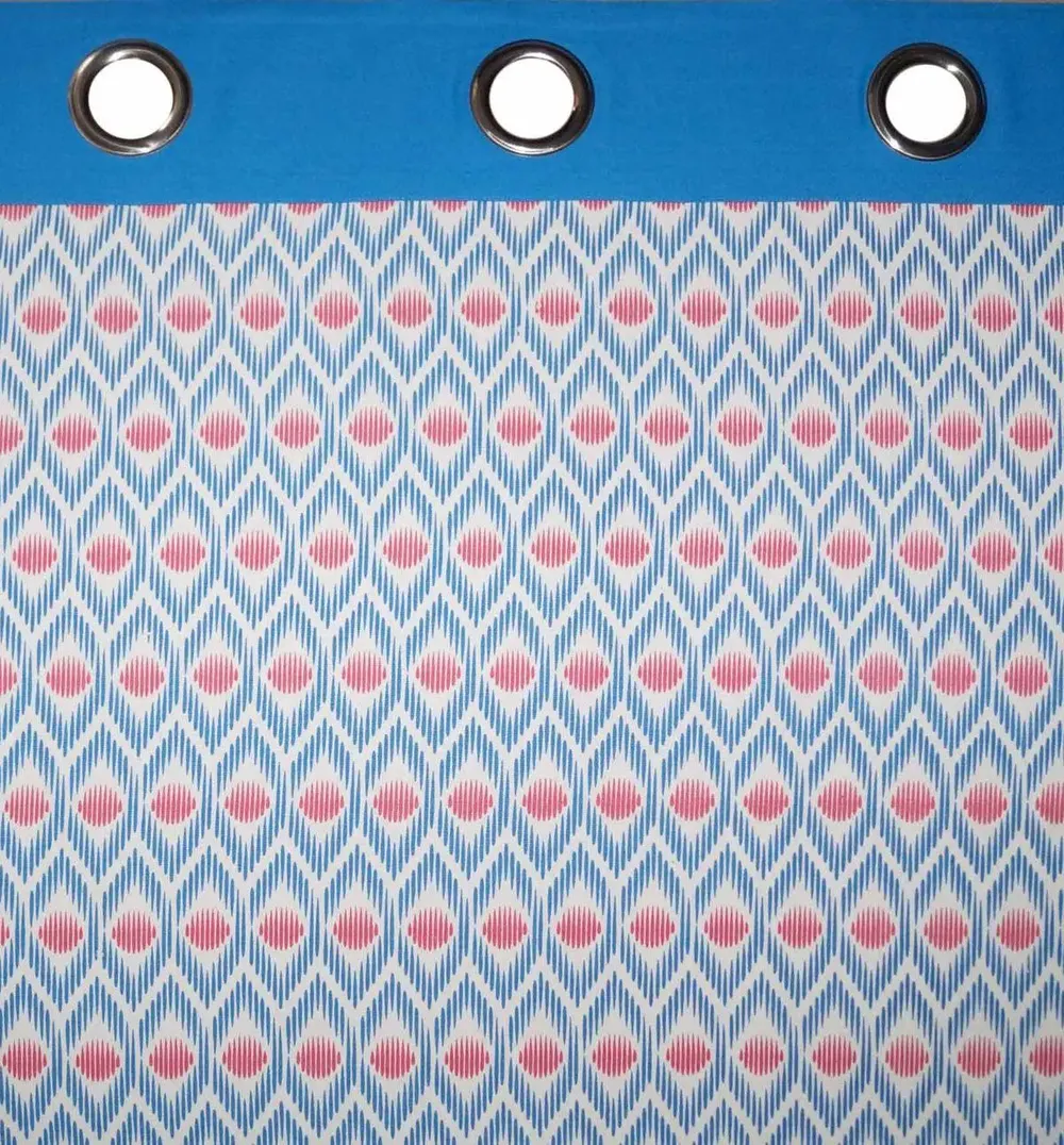 Lushomes Blue Diamond Printed Cotton Curtains for Living Room/Home (Pack of 1)
