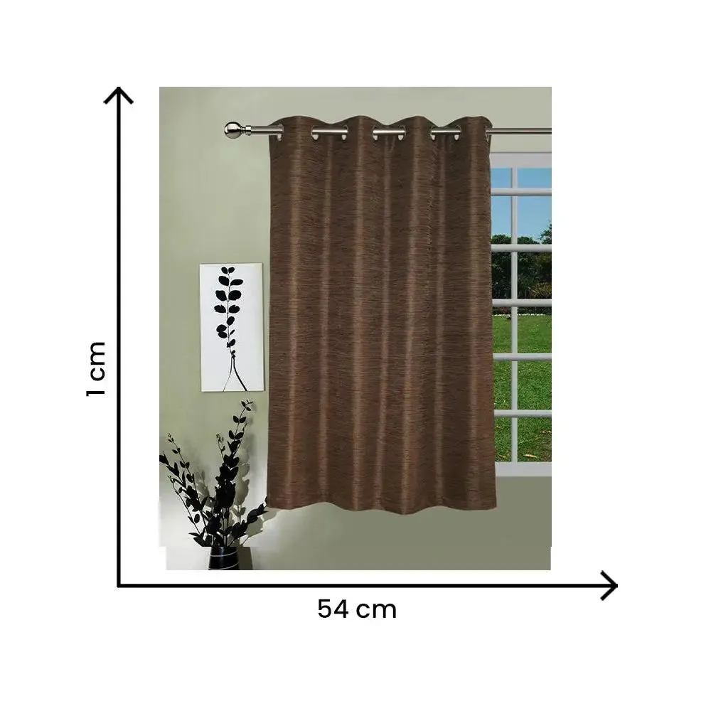 Lushomes Brown Matka Silk Window Curtain