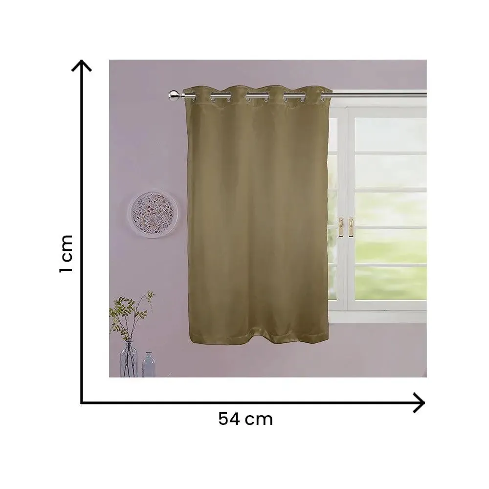 Lushomes Brown Plain Window Curtain with 8 Metal Eyelets