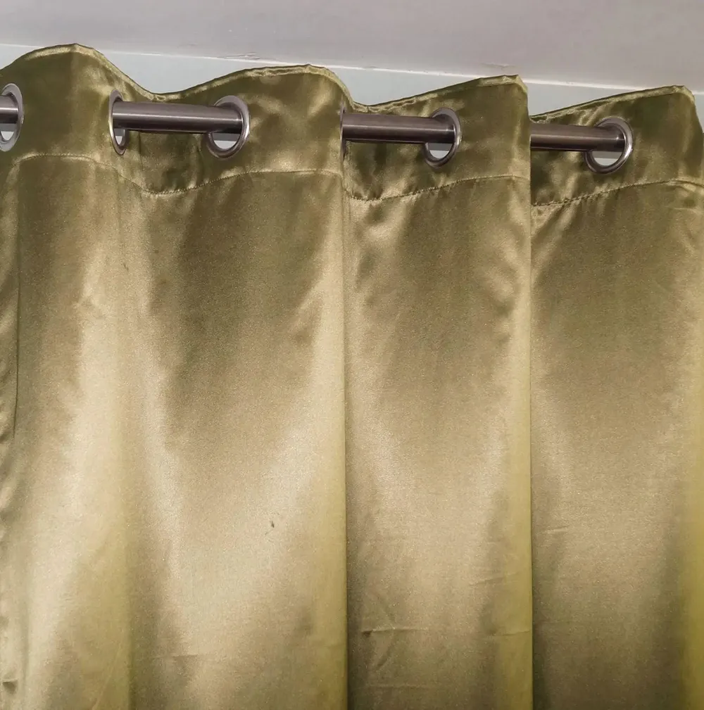 Lushomes Brown Plain Window Curtain with 8 Metal Eyelets