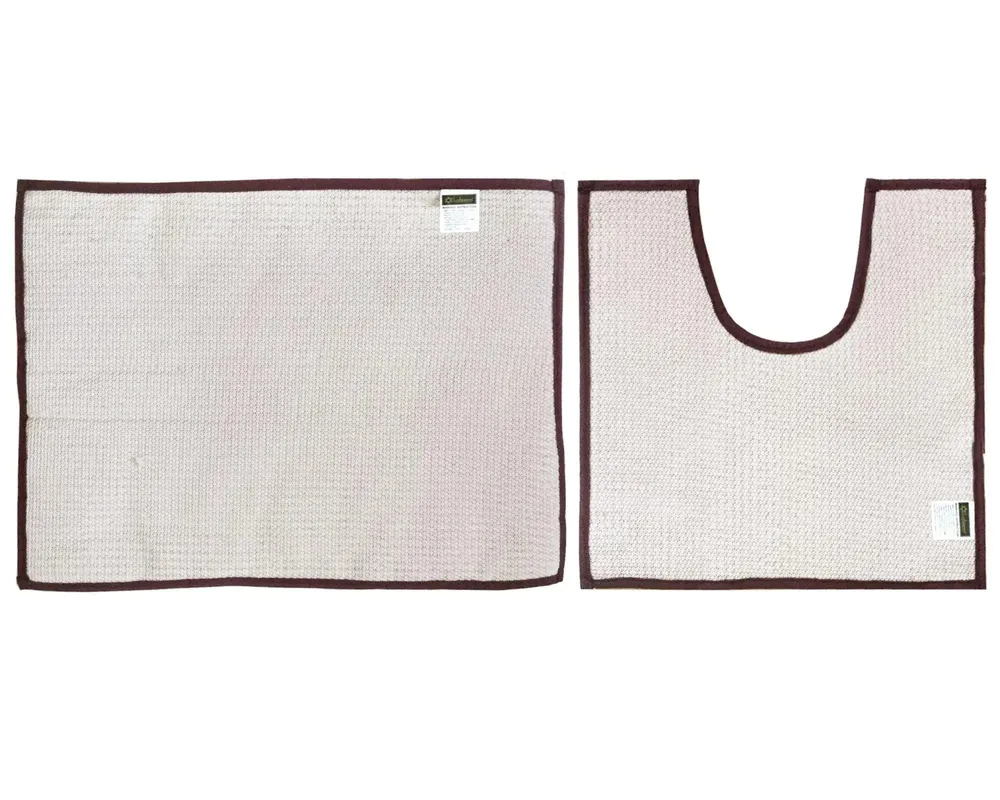 Lushomes Chenille Amethyst High Pile Microfiber Bathroom Rug Set