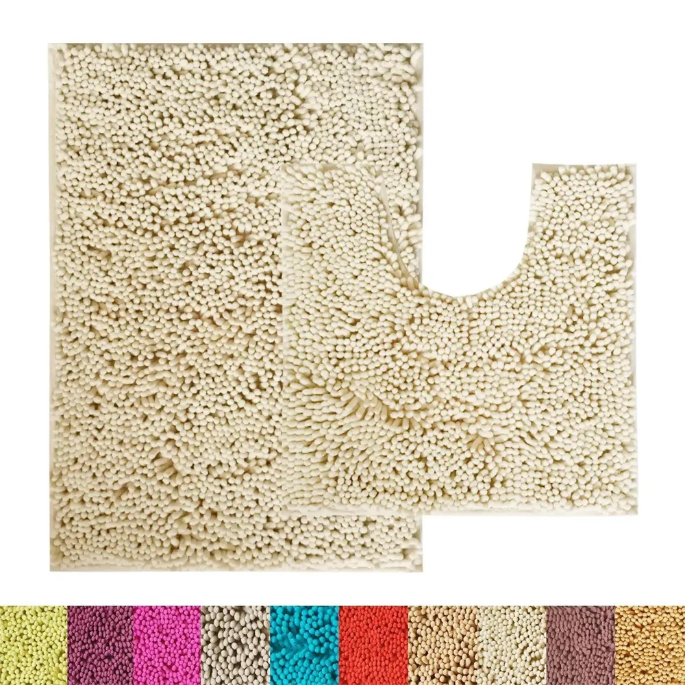 Lushomes Chenille Angora Bathroom Rug Set (2200 GSM)