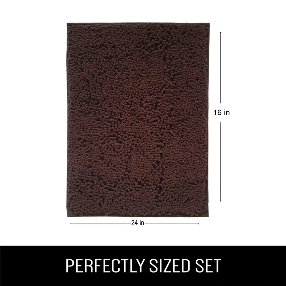 Lushomes Chenille Patridge Bathmat with High Pile Microfiber