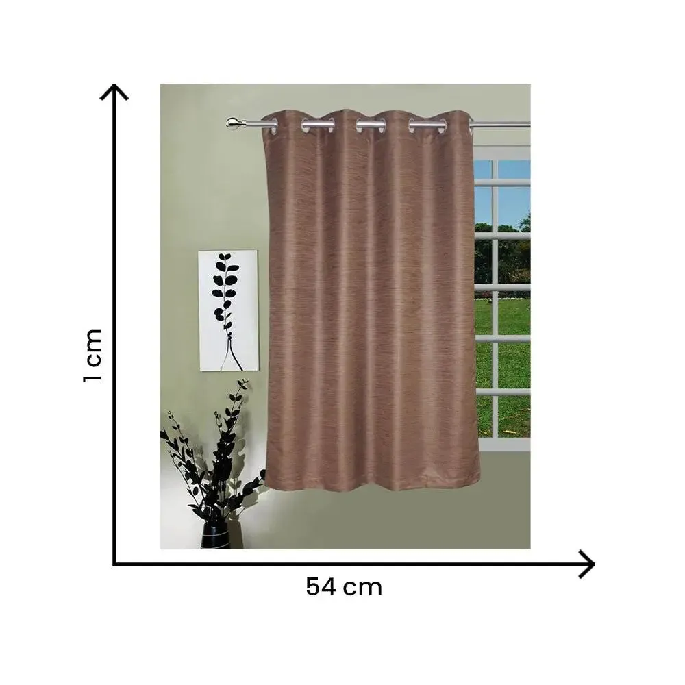 Lushomes Chocolate Brown Matka Silk Curtain for Windows