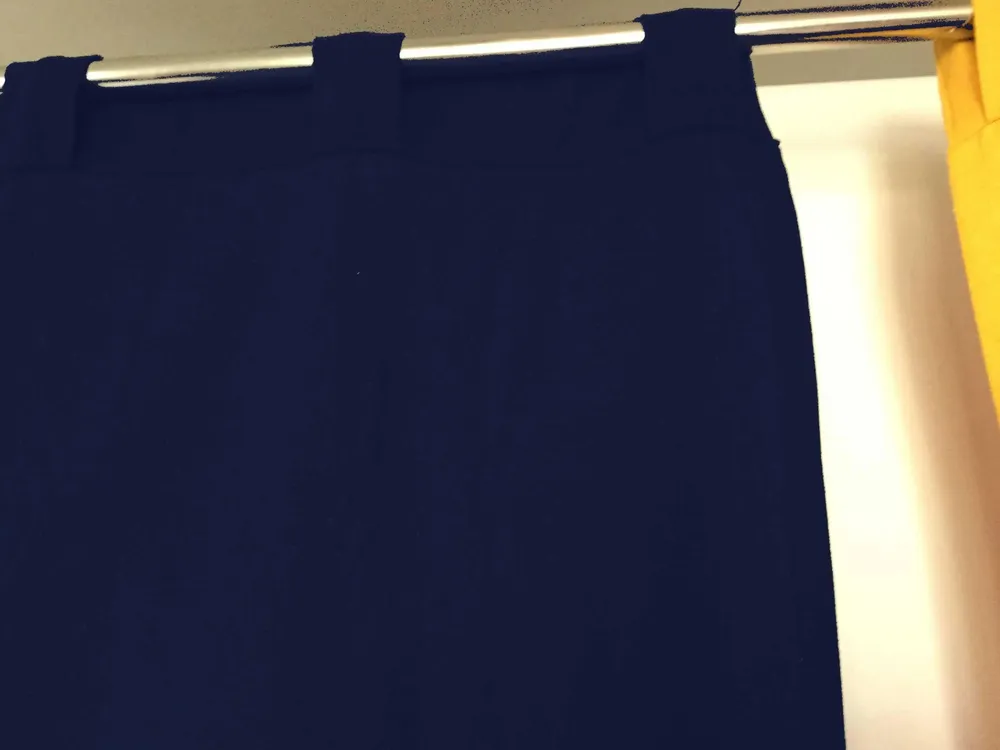 Lushomes Cotton Navy Blue Rod Pocket Drapes for Window