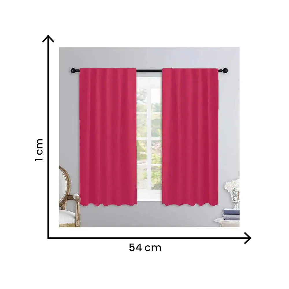 Lushomes Cotton Pink Rod Pocket Window Curtains
