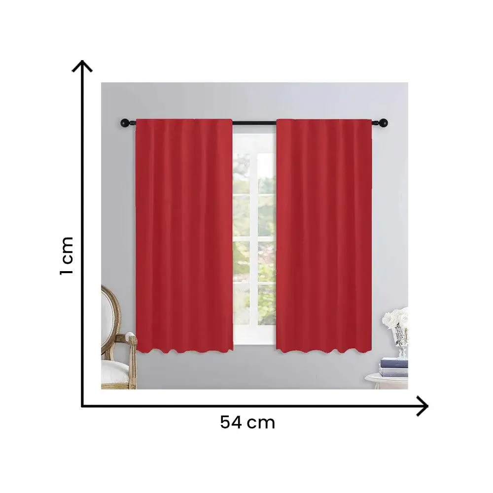 Lushomes Cotton Red Rod Pocket Curtain for Window