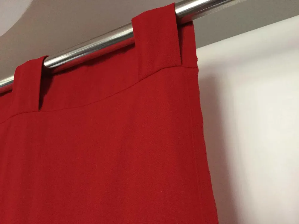 Lushomes Cotton Red Rod Pocket Curtain for Window