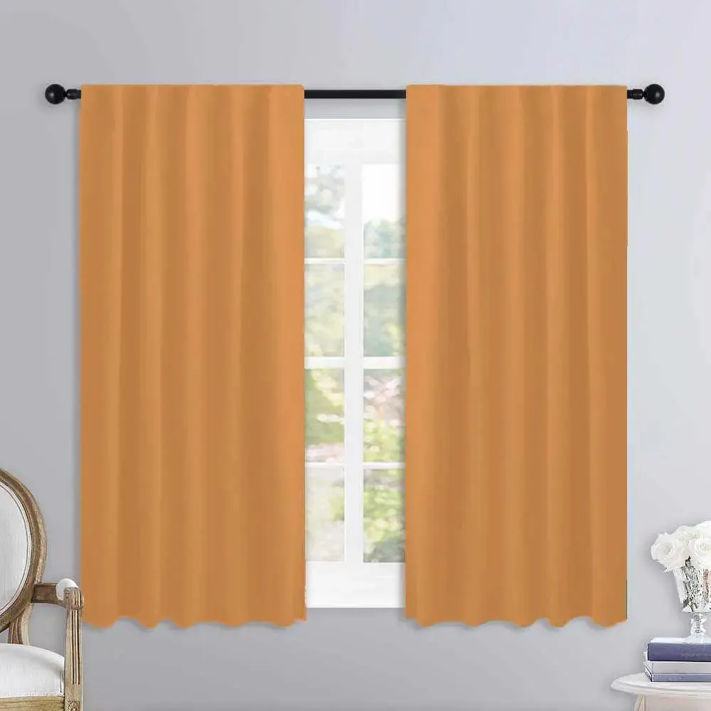 Lushomes Cotton Yellow Rod Pocket Window Drapes