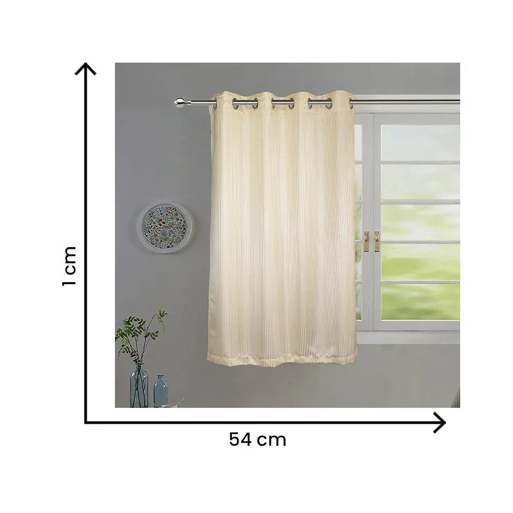 Lushomes Cream Striped Blackout Window Curtain with 8 Metal Eyelets