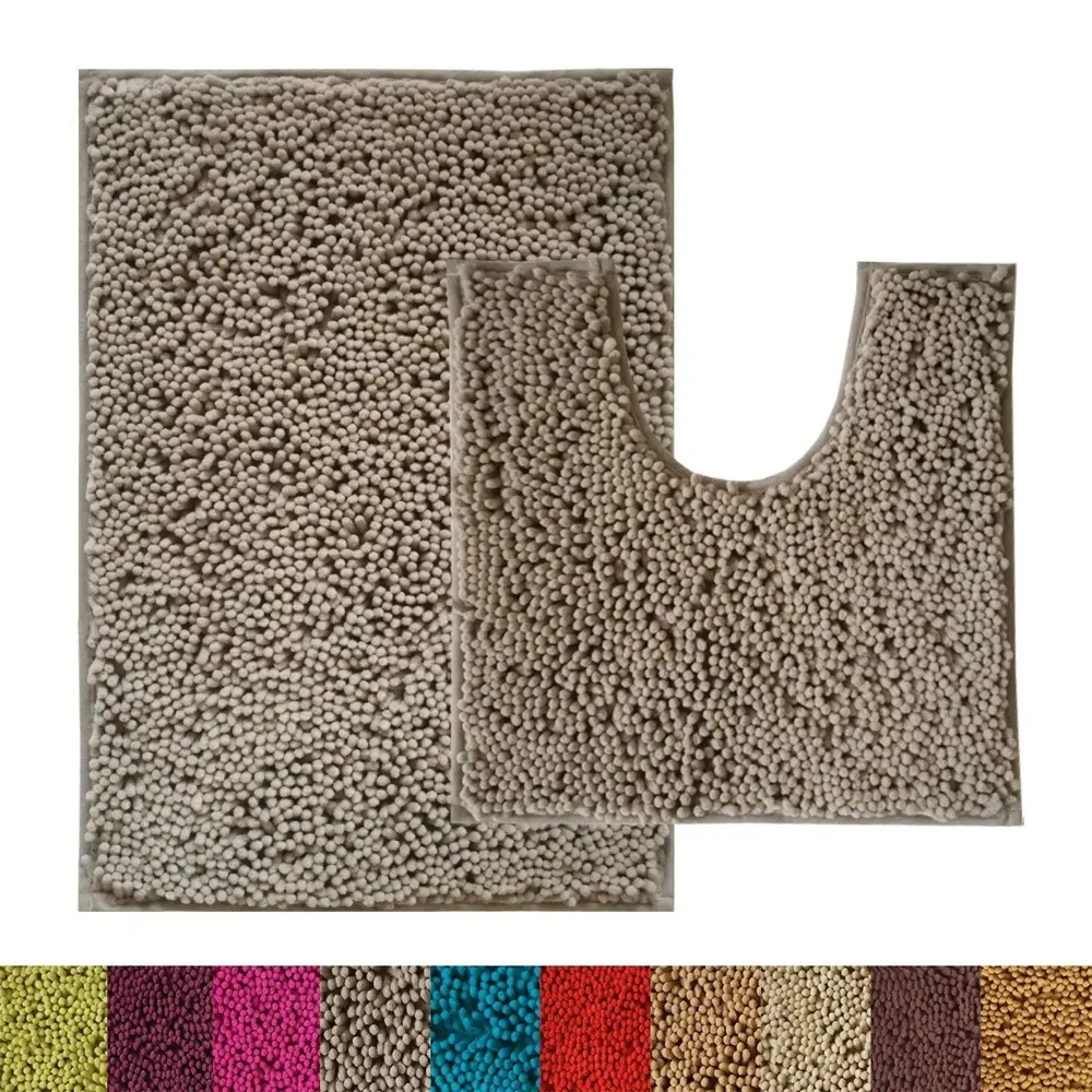 Lushomes Dove No-Slip 2200 GSM Bathmat Set