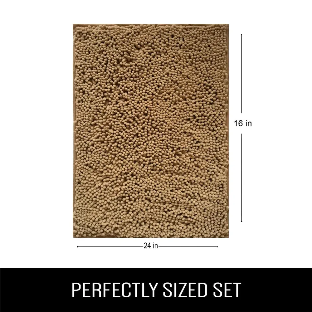 Lushomes Durable Brown Bath Mat (2200 GSM)