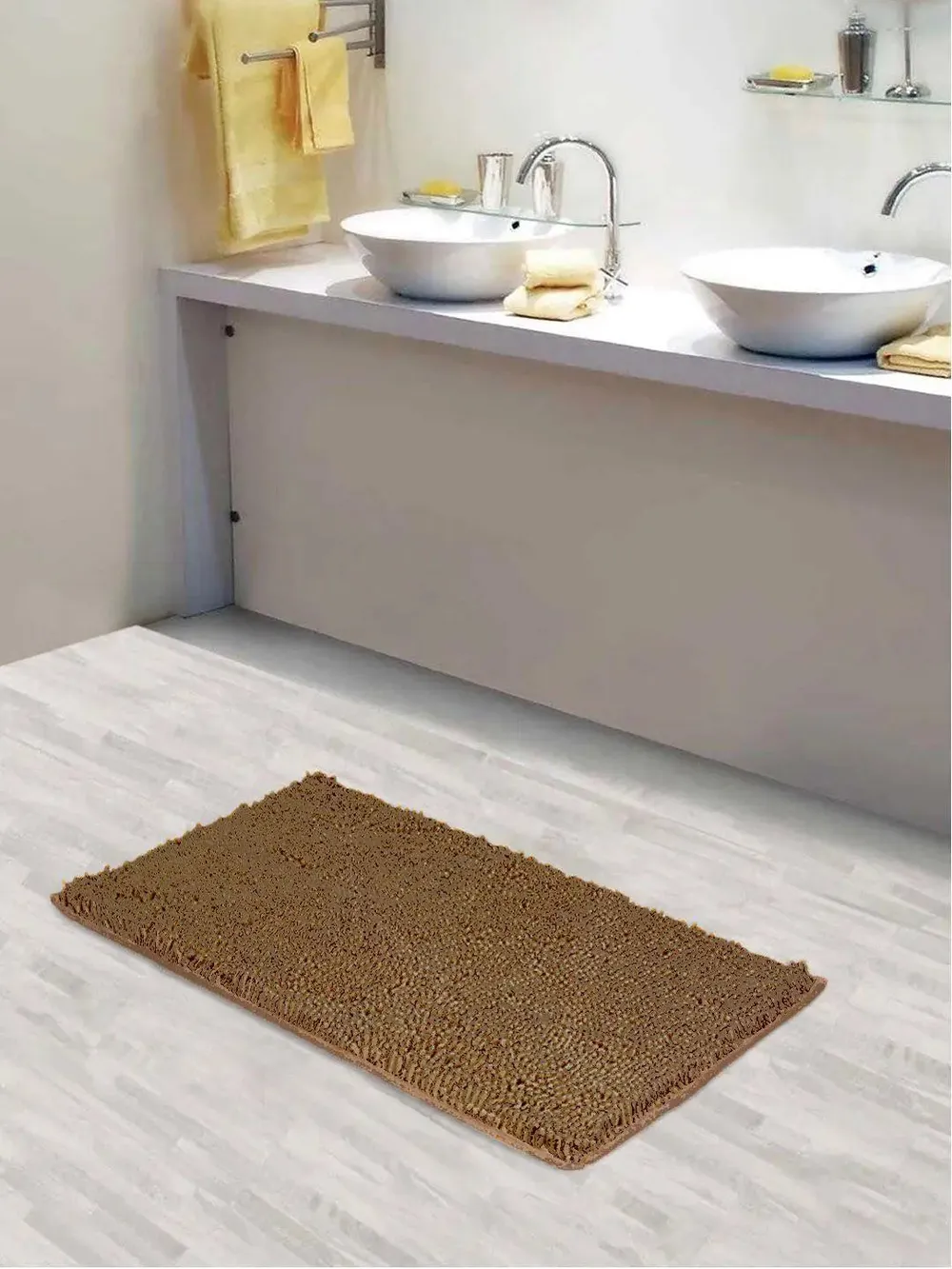 Lushomes Durable Brown Bath Mat (2200 GSM)