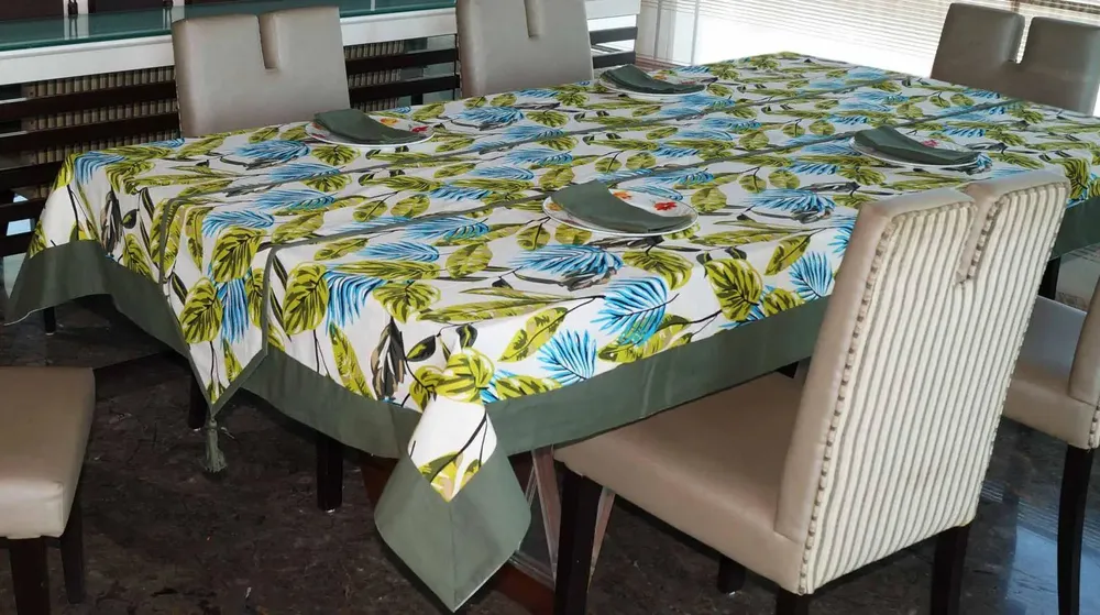 Lushomes Forest Printed 6 Seater Table Linen Set (Pack of 8)