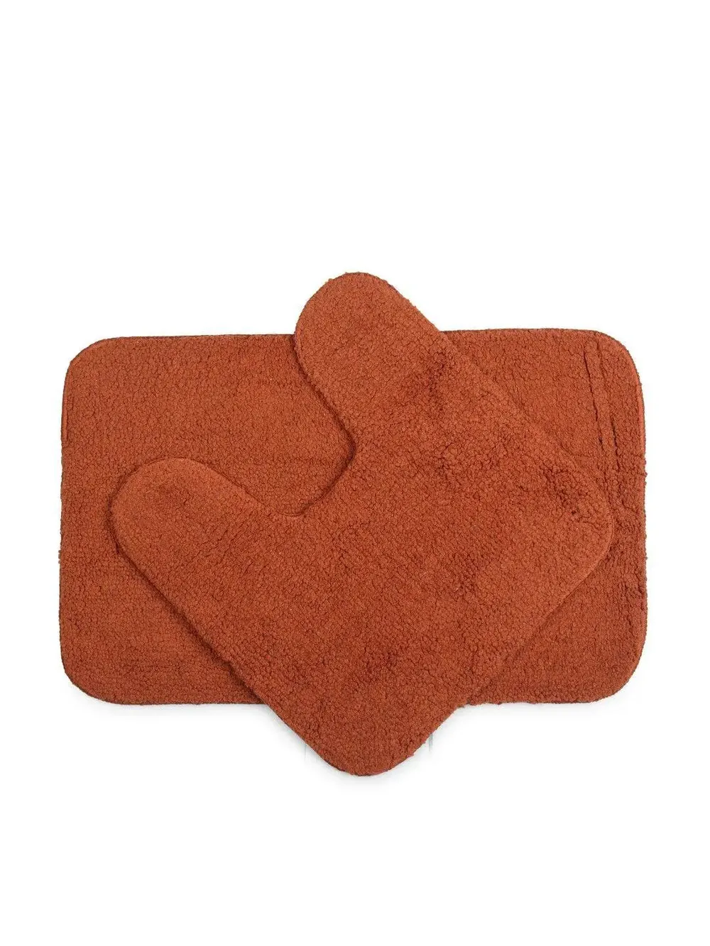 Lushomes Golden Brown 1800 GSM Synthetic Bath Mat Set