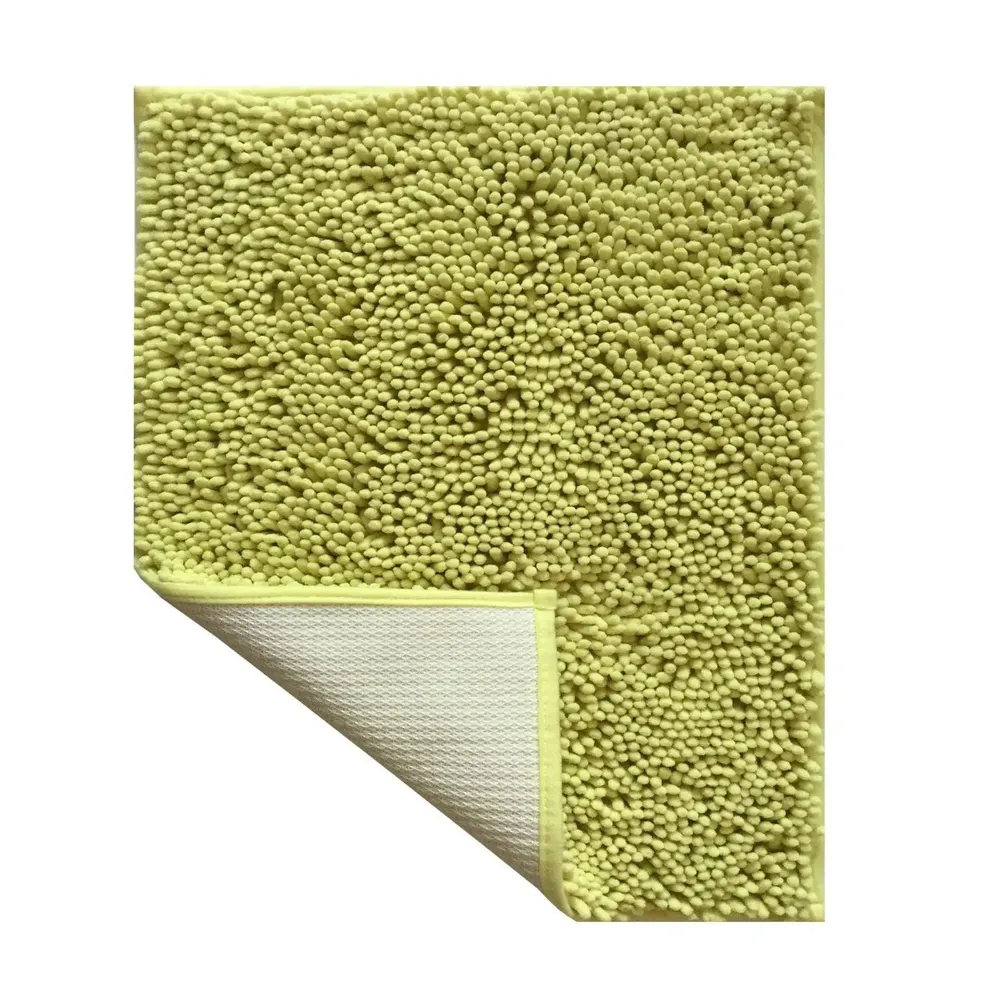Lushomes Green No-Slip 2200 GSM Bathmat with High-Pile Microfiber