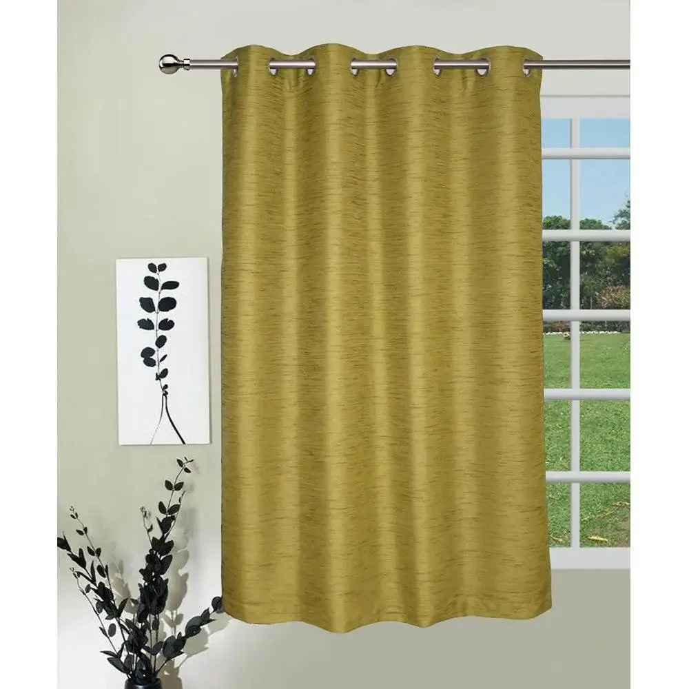 Lushomes Green Silk Curtain for Windows