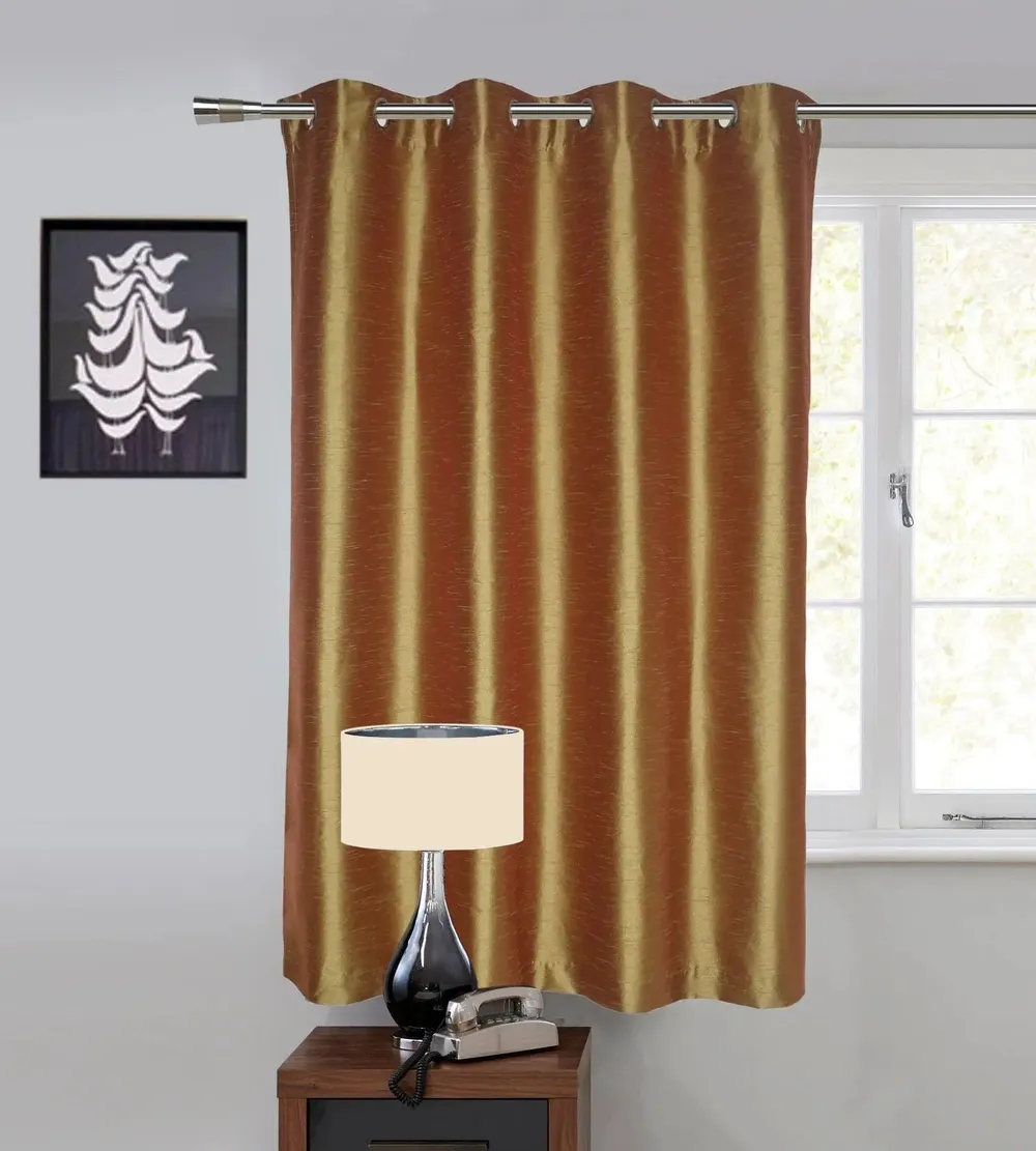 Lushomes Green Window Curtain with Polyester Lining