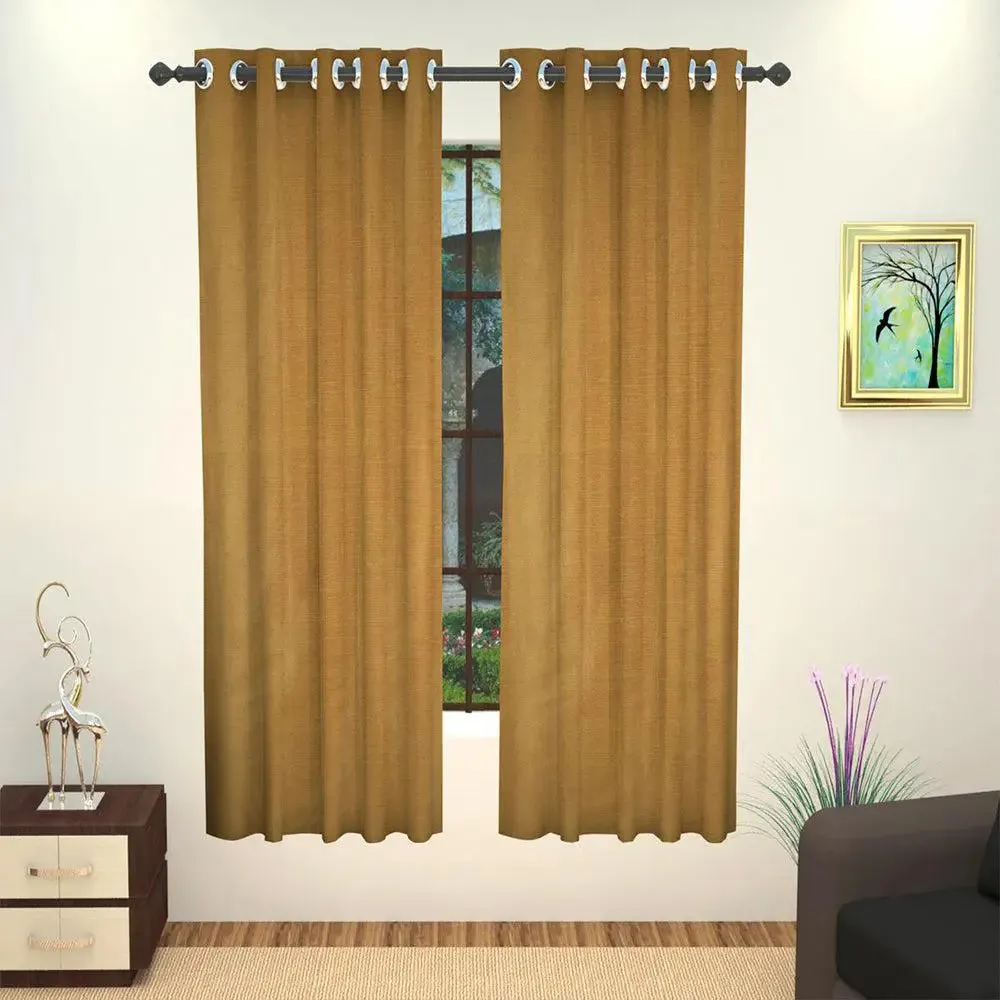 Lushomes Green Window Curtain with Polyester Lining