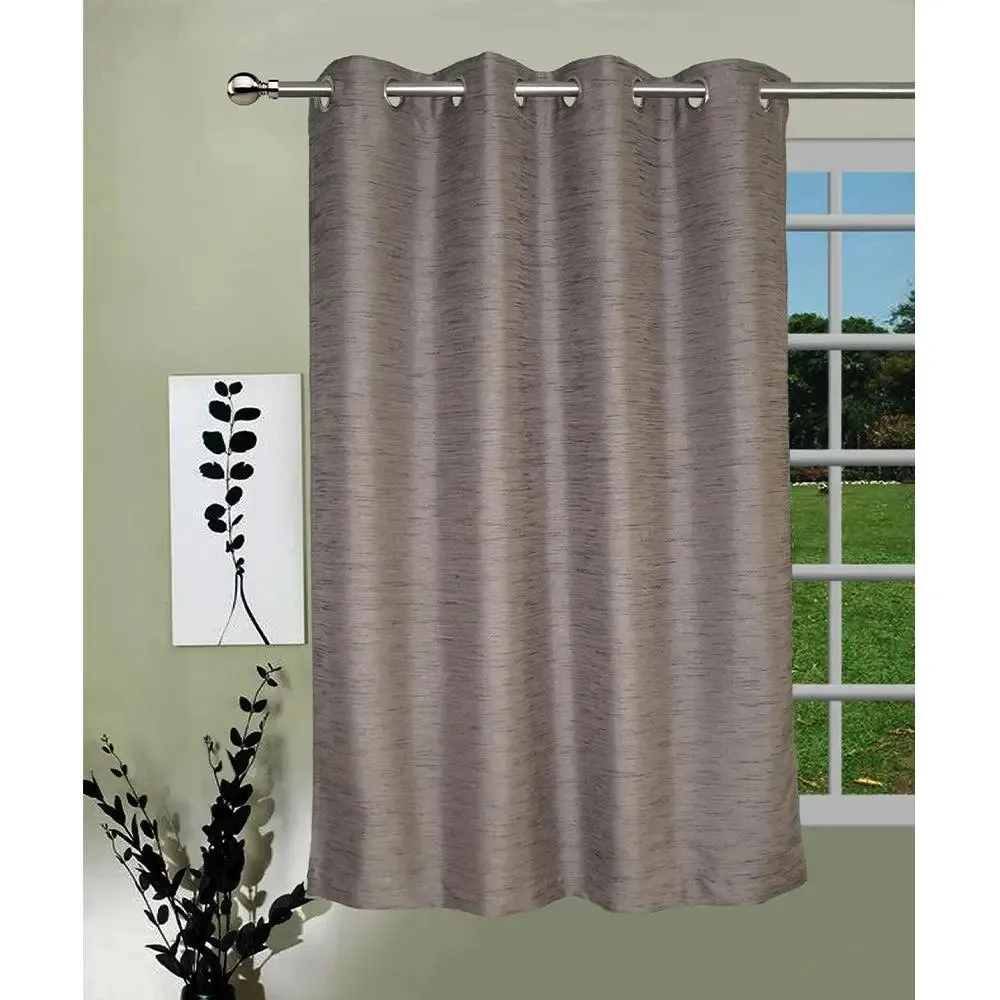 Lushomes Grey Matka Silk Curtain for Windows
