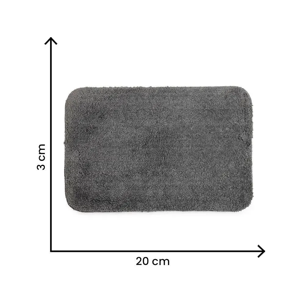 Lushomes Grey Thick and Fluffy 1800 GSM Bathmat