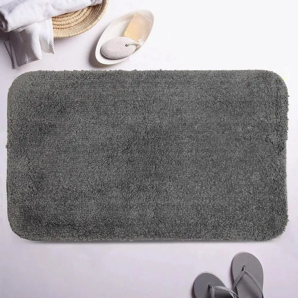 Lushomes Grey Thick and Fluffy 1800 GSM Bathmat